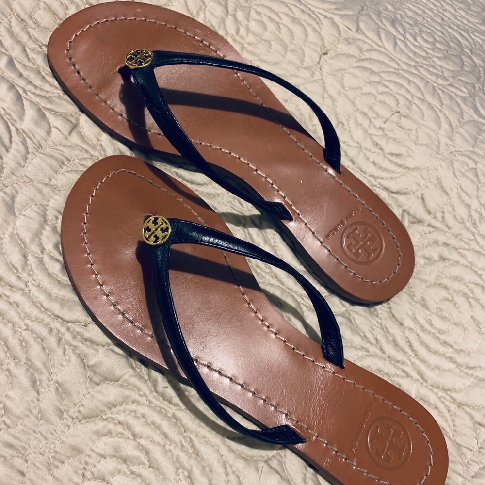 Tory Burch Leather + Black Sandals